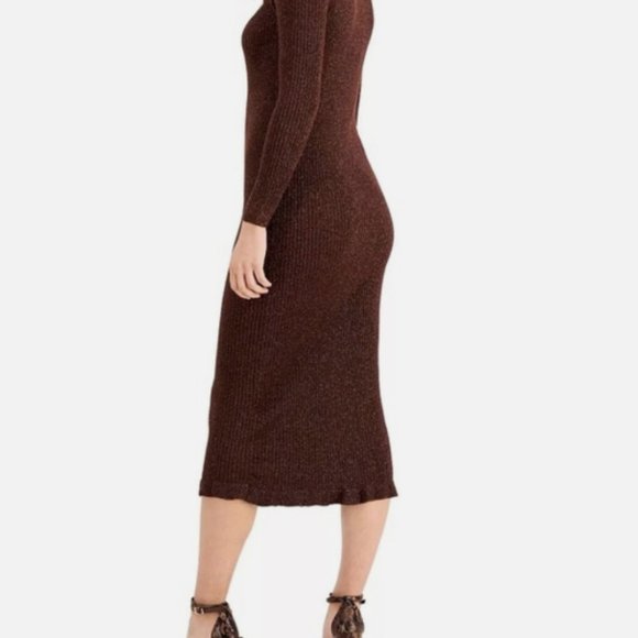 NWOT LUCY PARIS Carolyn Brown Glitter Fall Dress Small - Picture 5 of 5